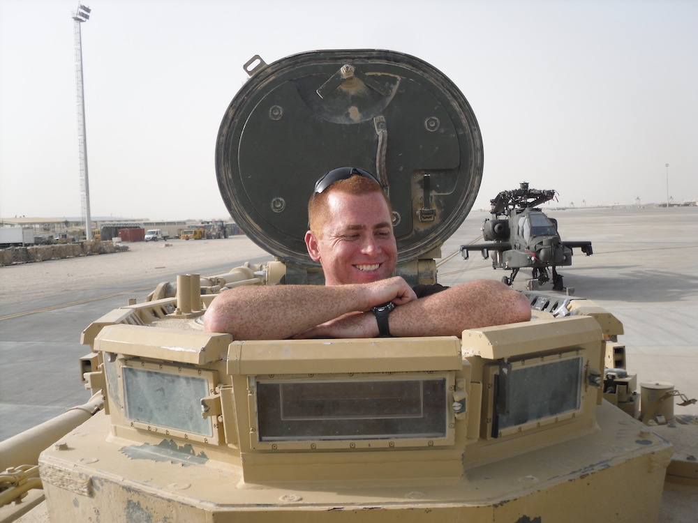 This is a photo of Carl in a tank