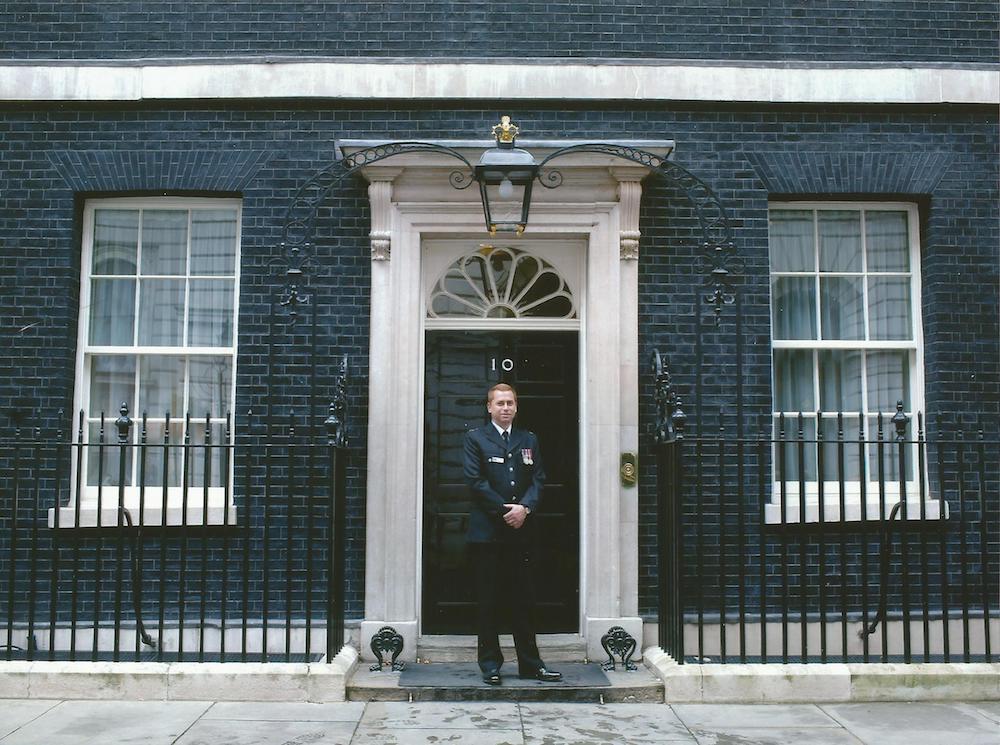 This is a photo of Carl receiving a bravery award at Downing Street in 2012