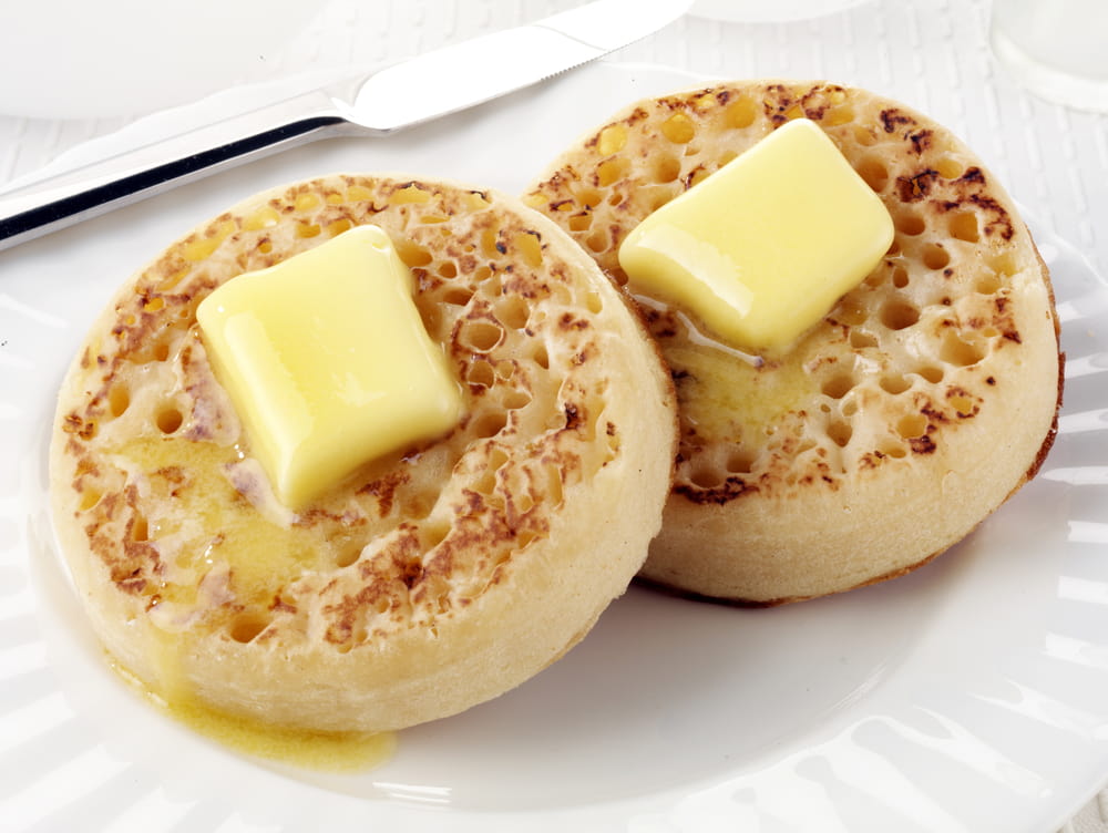 Buttered crumpets