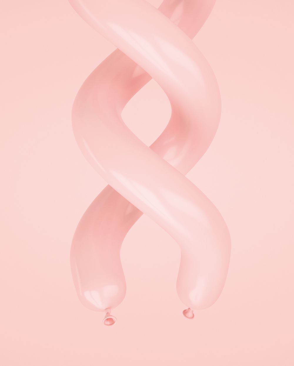 Pink graphic of twisted balloon