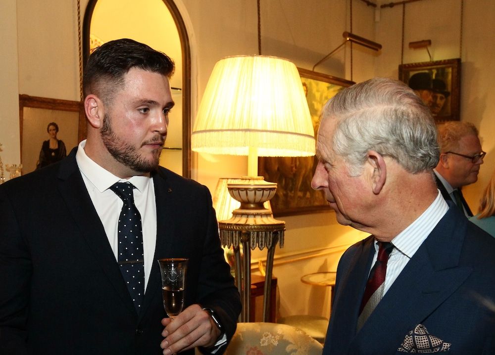 Luke Ambler talking to Prince Charles about his campaign
