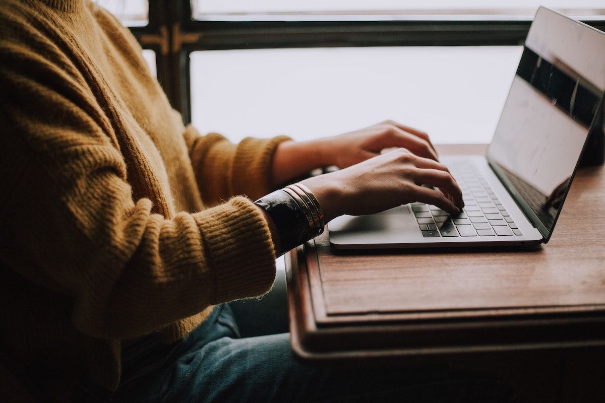 Person working on a laptop