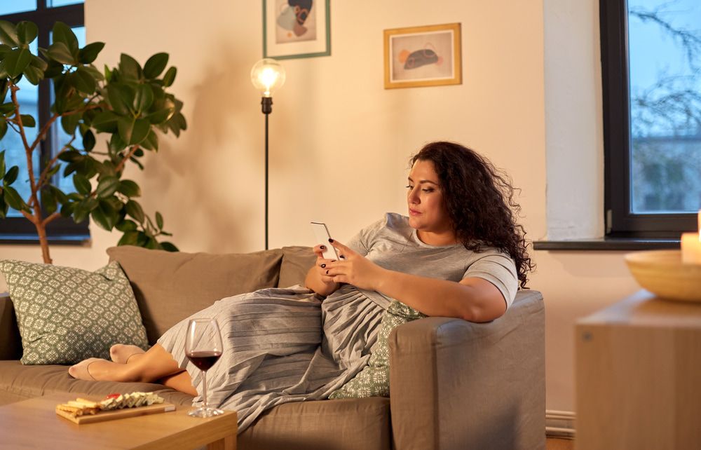 woman relaxing at home